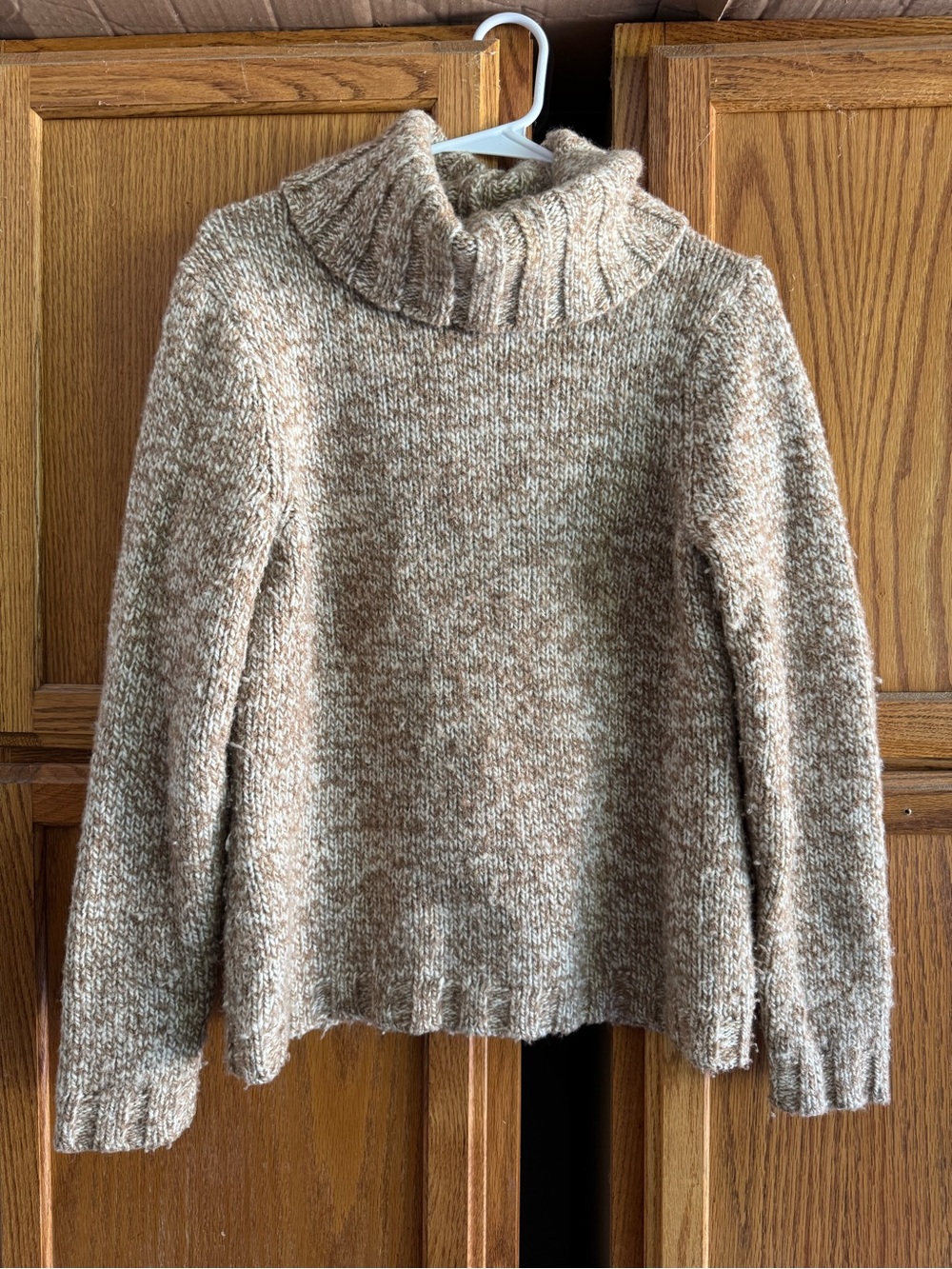 Brooks Brothers Cozy Funnel Neck Sweater - Neutral Marled Beige